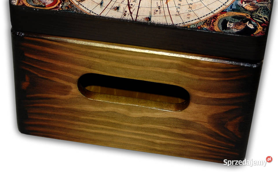 KUFEREK drewniane pudełko STARA MAPA duża kujawsko-pomorskie Bydgoszcz