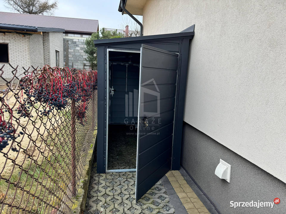 Schowek domek ogrodowy 14x4m 2x Drzwi dach spad wielkopolskie Nowy Tomyśl