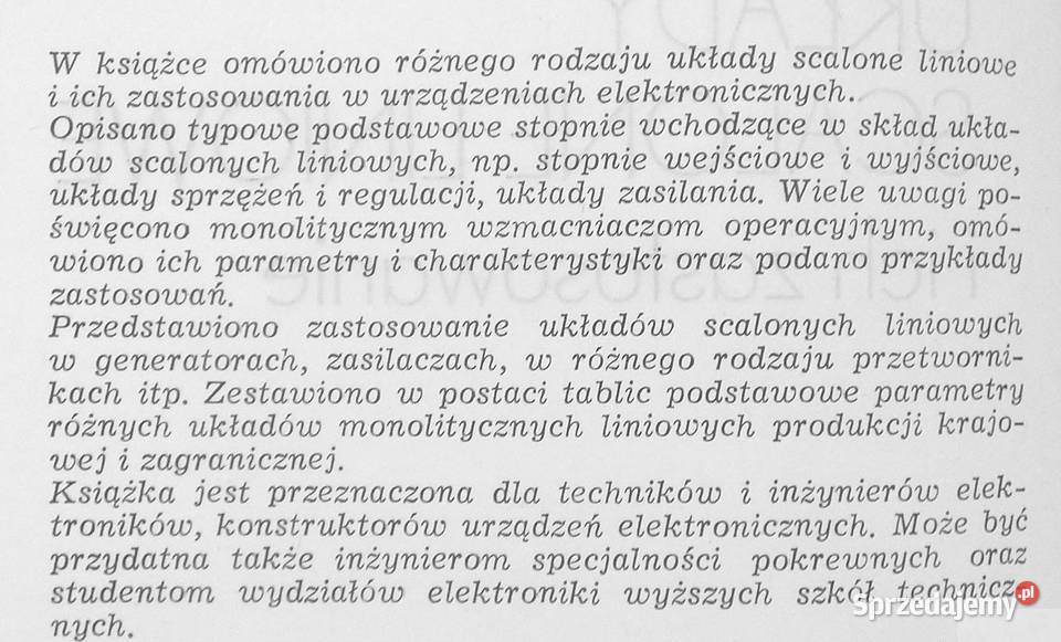 Układy scalone liniowe i ich zastosowanie Książki i Podręczniki Wrocław sprzedam