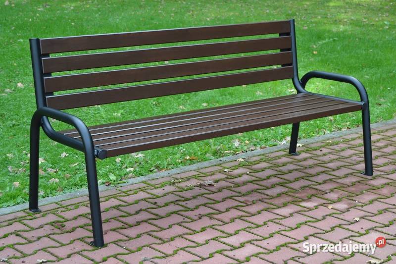 Ławka parkowa stalowa z oparciempodłokietnik Sztum