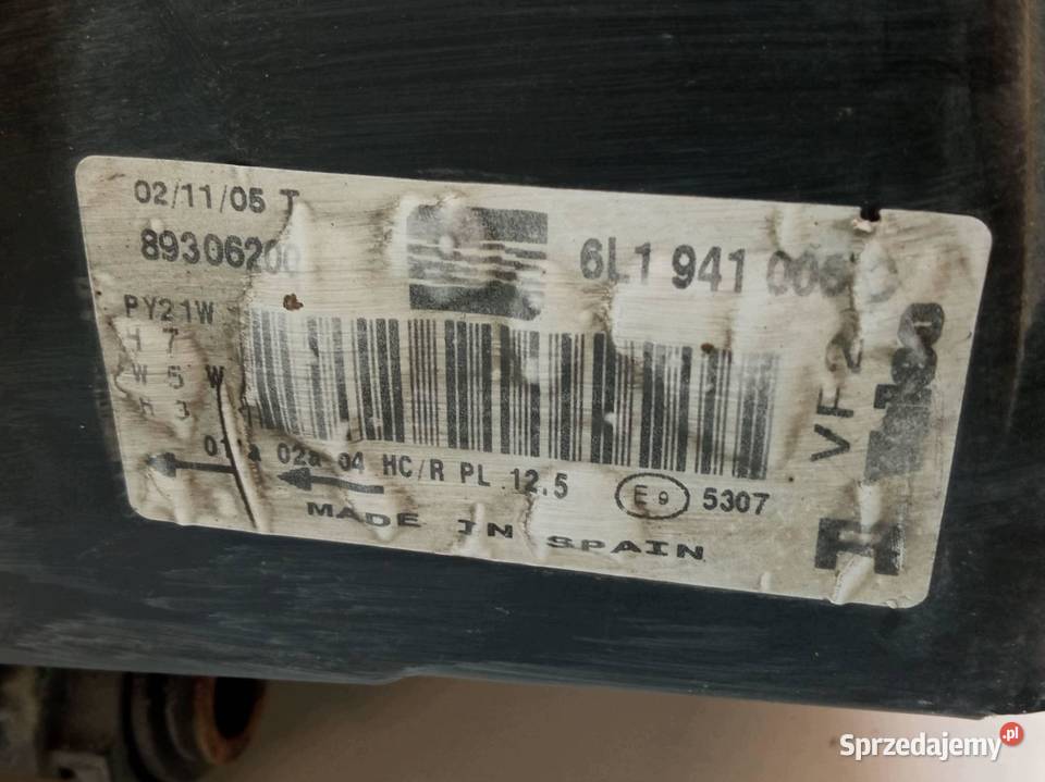 LAMPA PRZÓD PRAWA LIFT 6L1941006C Seat Ibiza III