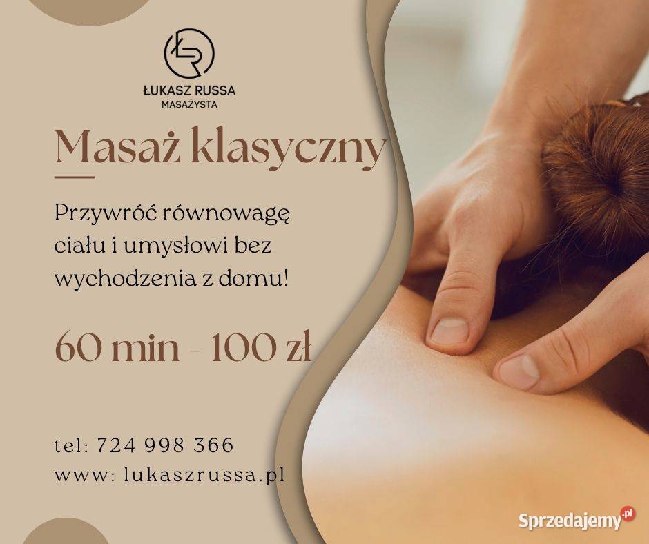 Promocja masaż klasyczny 60 min 100 Warszawa
