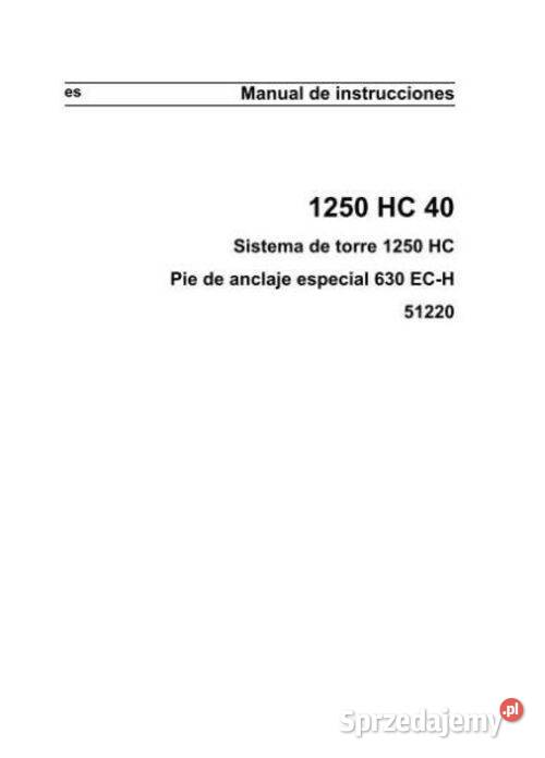 Liebheer 1250 HC 40 instrukcja obsługi DTR Kielce