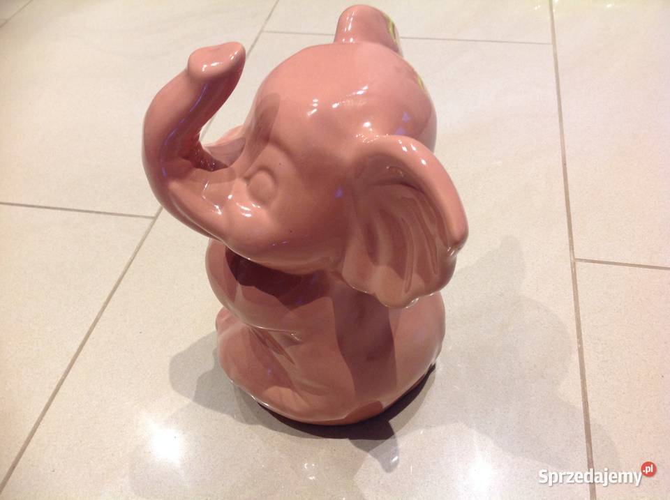 Słoń Ceramiczny Różowy Vintage lubuskie Nowa Sól sprzedam