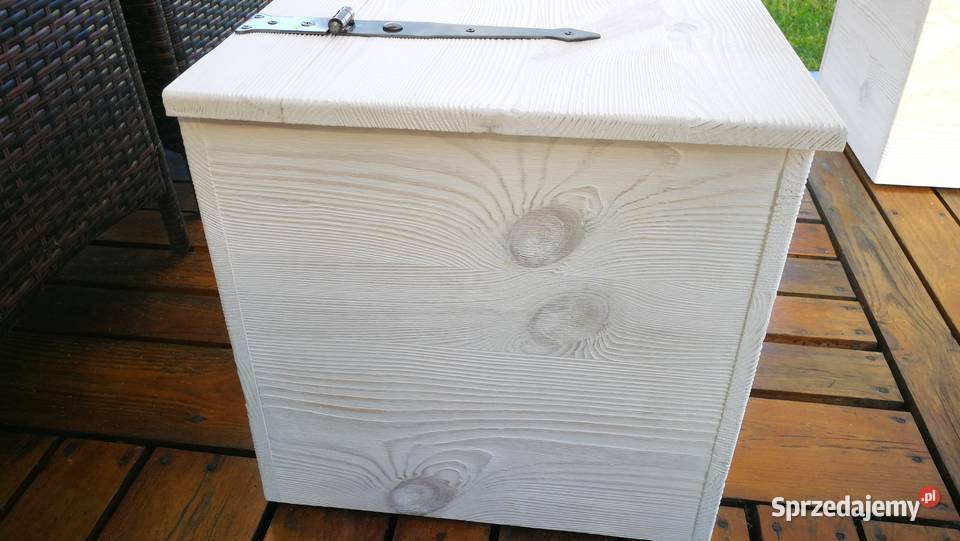 Skrzynia rustykalna siedziskokufer ławka biała 40cm Radków