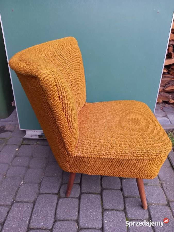 Stary fotel patyczak muszelka PRL vintage Rawicz sprzedam