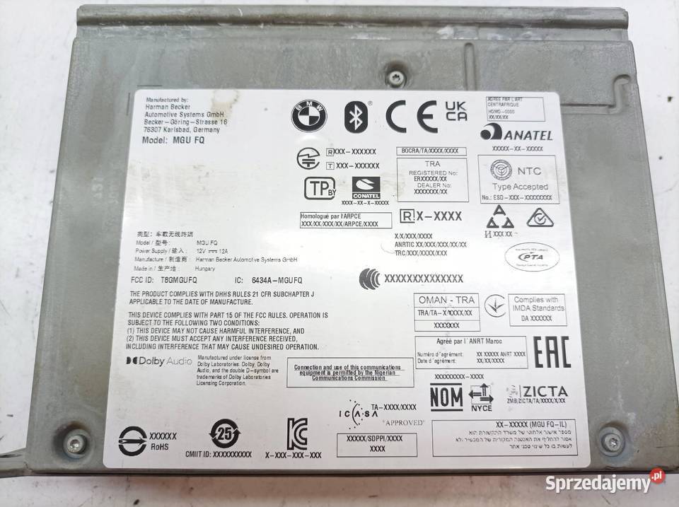 RADIO NAWIGACJA CZYTNIK HARMAN 5A5E65401 Bmw osobowe