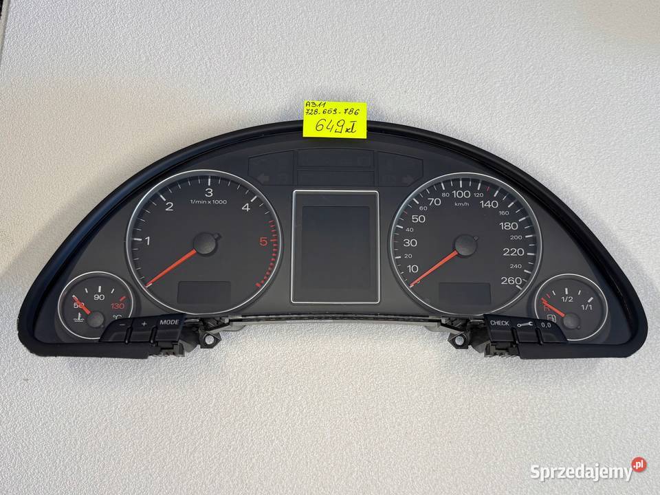 LICZNIK ZEGARY PRĘDKOŚCIOMIERZ AUDI A4 B5 mazowieckie Warszawa