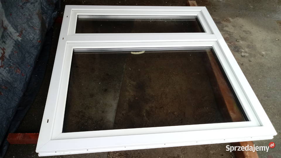 Okno białe PCV 139 x 145 dwuskrzydłowe czyste Wałcz