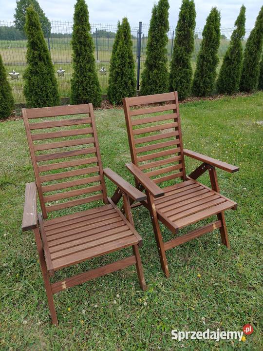 Komplet krzeseł ogrodowych drewniane regulowane Aleksandrów Łódzki sprzedam