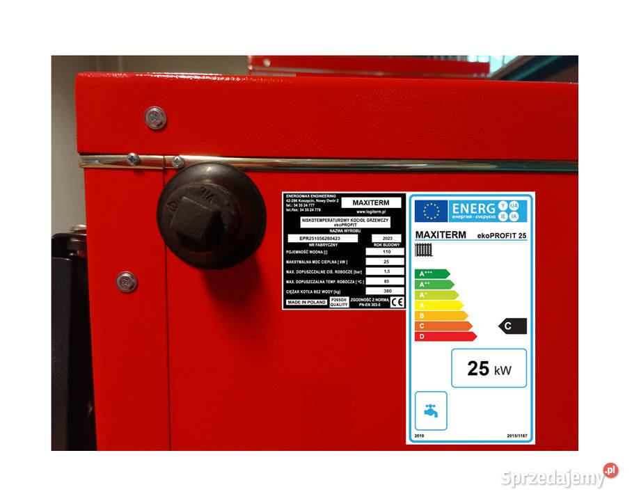 Kocioł zasypowy MAXITERM ekoPROFIT RR 25 kW Piece i kominki Koszęcin