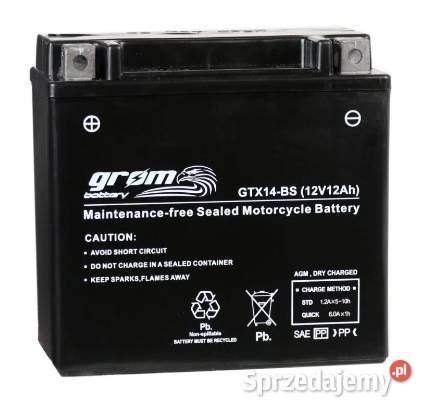 Akumulator motocyklowy GROM GTX14BS YTX14BS 12V Warszawa sprzedam