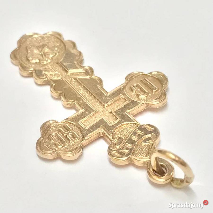 Złoty KRZYŻYK PRAWOSŁAWNY z różowego złota 585 Warszawa