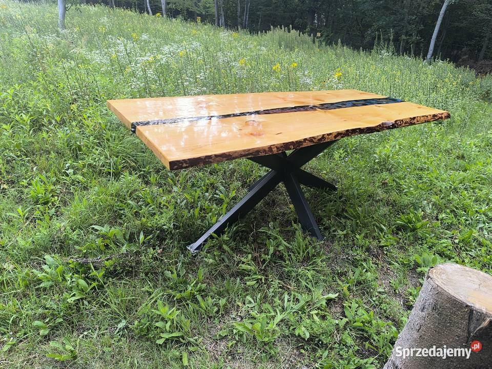 Stół ława stolik blat drewno sosna żywica ogród Piaseczno