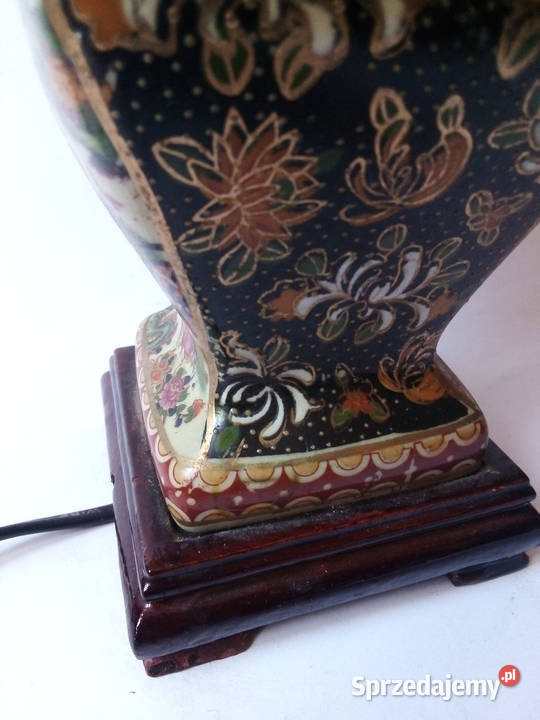chińska porcelanowa lampa stołowa vintage śląskie Częstochowa