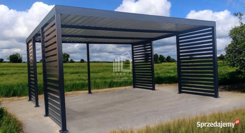 CarPort PREMIUM Wiata samochodowa 6x6 Antracyt Garaże i miejsca postojowe Mrągowo