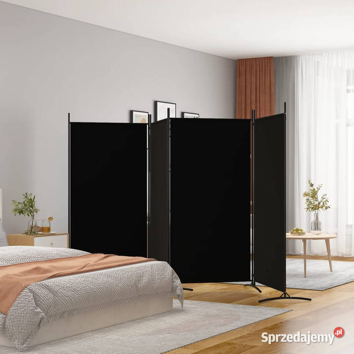 Parawan 4panelowy czarny 346x180 tkanina Warszawa