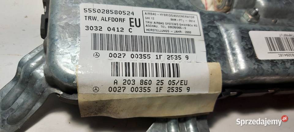 Poduszka drzwi mercedes w203 a2038602505 Rok produkcji 2001 Zbąszyń sprzedam