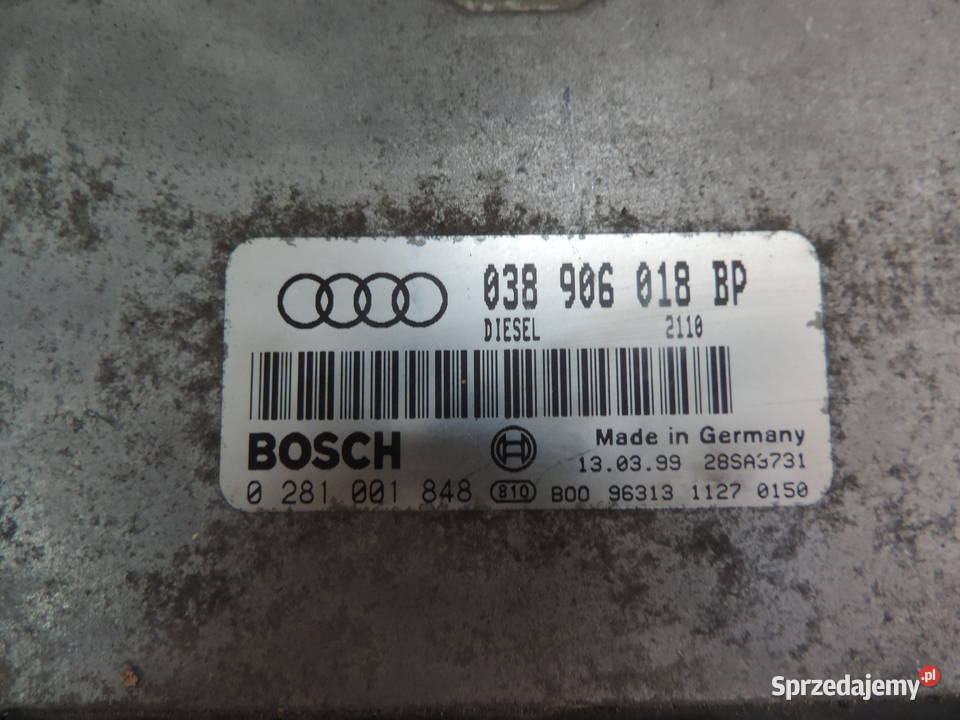 KOMPUTER AUDI A3 8L 19 TDI 038906018BP Rok produkcji 1999 Nowy Sącz sprzedam