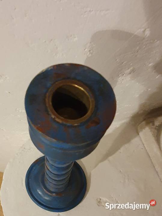 ŚWIECZNIK drewniany prowansalski niebieski lubelskie Lublin