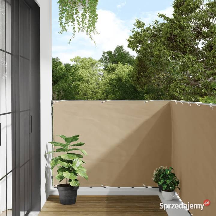 vidaXL Parawan balkonowy beżowy 120x500 mazowieckie Warszawa