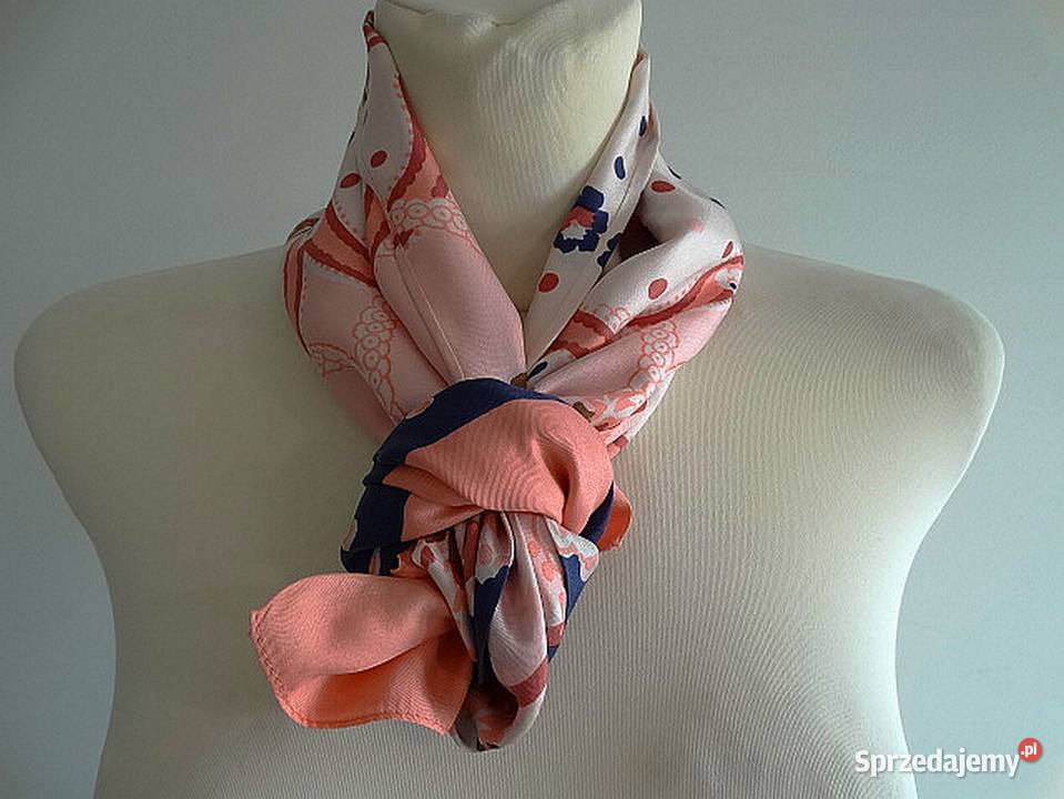 Szalik Jedwabny 100 Naturalny Jedwab Łososiowy