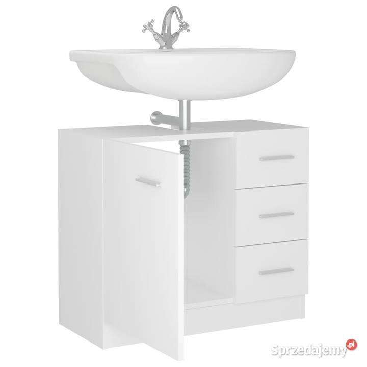 Szafka pod umywalkę biała 63x30x54 materiał
