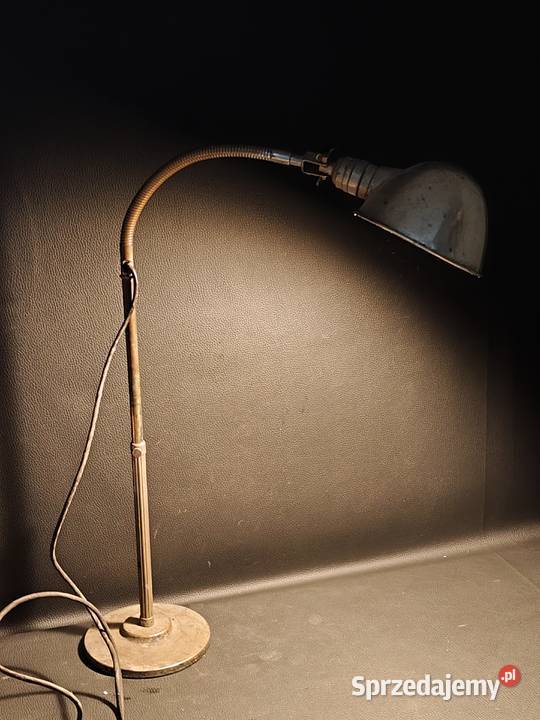 Industrialna Lampa Biurkowa Gęsia Szyja Lata 30 Antyki Poddębice
