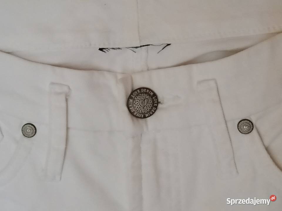 Spodnie Love Denimz niższym stanem biały Łódź