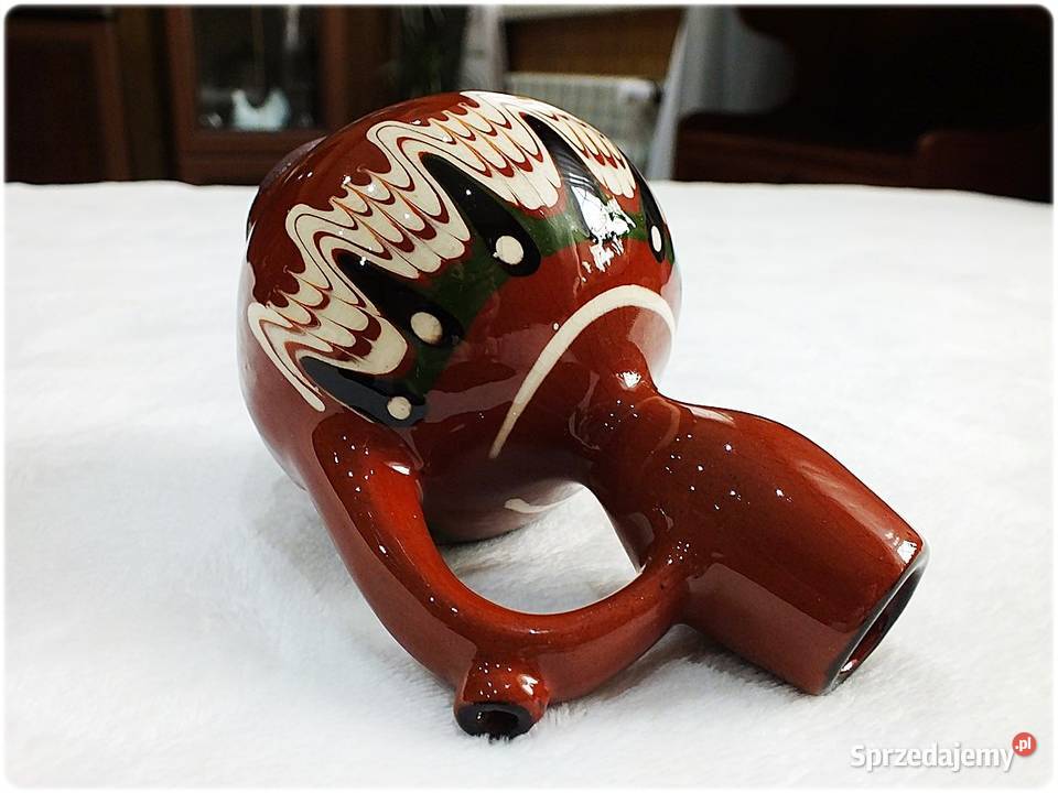 Stara ceramiczna Karafka Bułgaria Pawie Oczko Żary