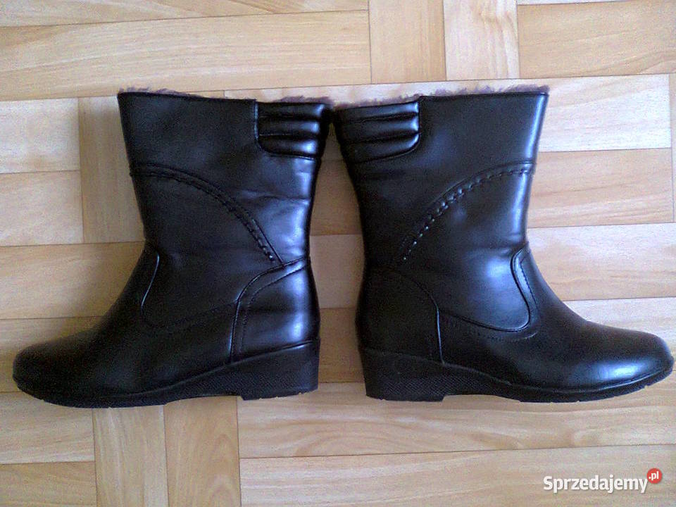 Botki buty skórzane zimowe damskie na zamek