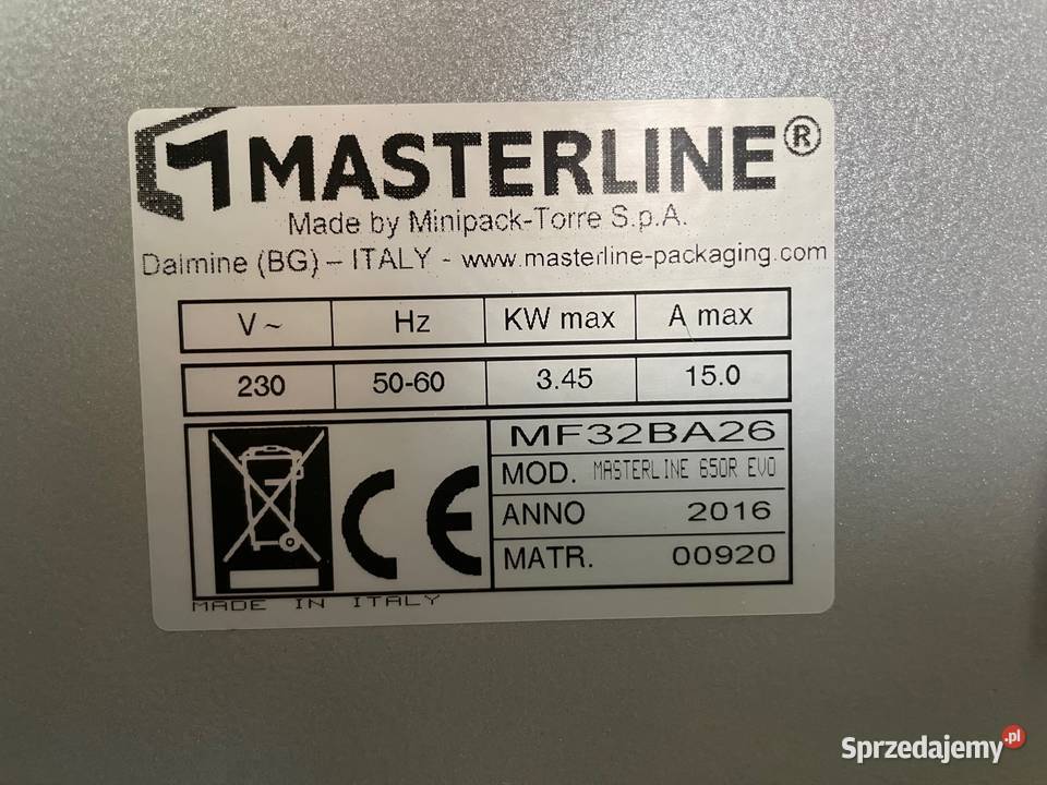 Obkurczarka zgrzewarka Masterline 650R NOWA Dobre Miasto