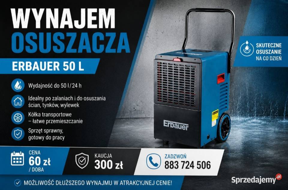 Osuszacz powietrza Erbauer 50 l WYNAJEM Bestwinka