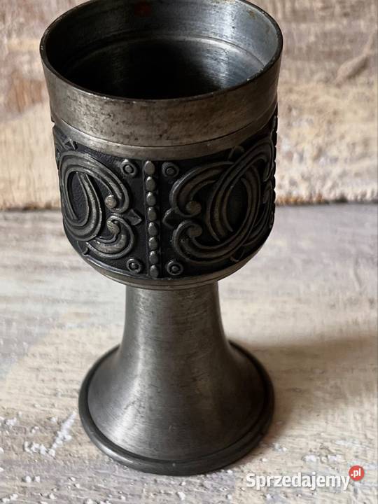 Kielich z cyny na nóżce Antyki Miasteczko Śląskie