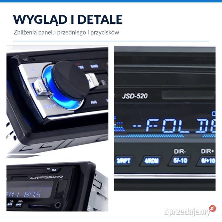 Radio samochodowe JSD520 Bluetooth 1 DIN USB FM łódzkie sprzedam