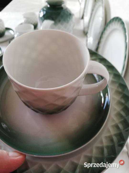Porcelana Thomas biel i zieleń małopolskie Gorlice