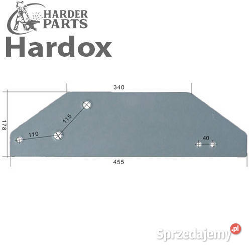 Płoza długa HARDOX 063601P części do pługa Suwałki