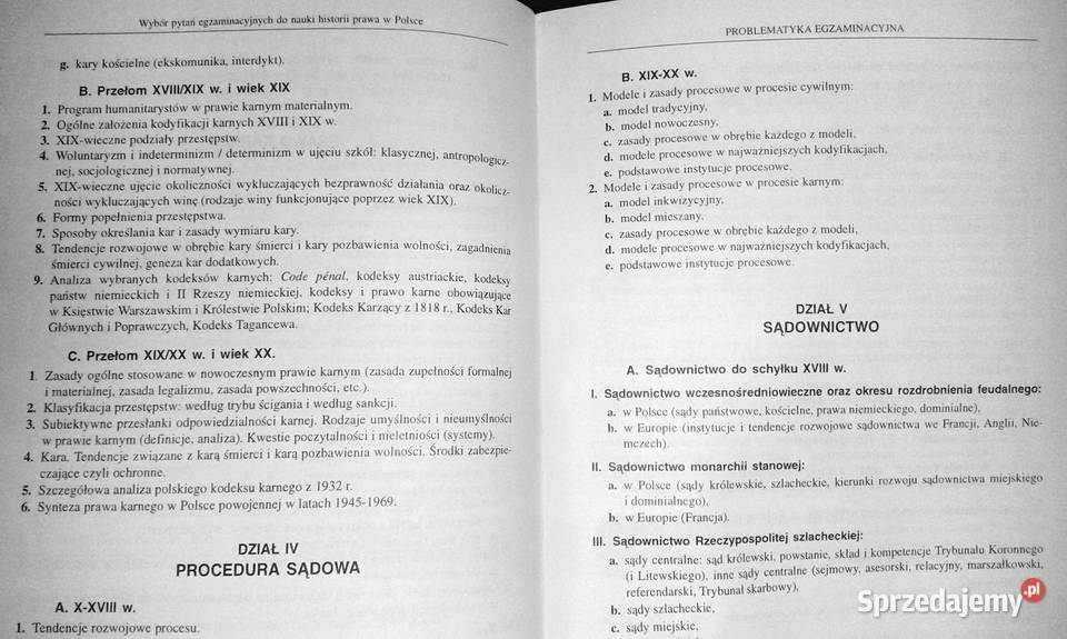 Wybór pytań egzaminacyjnych do nauki historii Chełm sprzedam