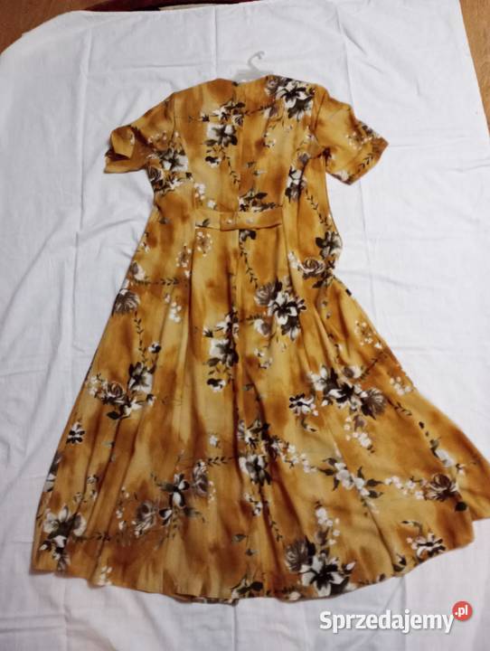 Sukienka długa beżowa Rozkloszowana  Pabianice