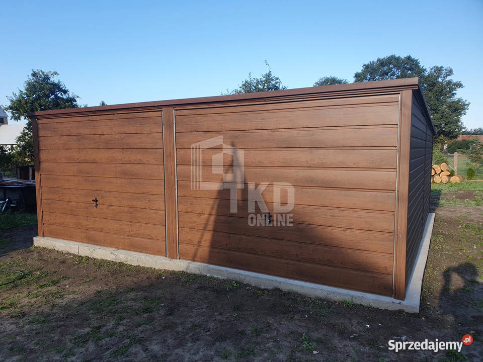 Garaż Blaszany 6x6 2x Brama Jasny orzech TKD99 Białogard sprzedam