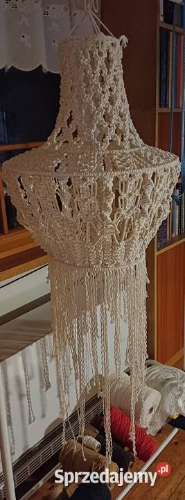 Biały abażur lampion wiszący makrama 5mm 3PLY sprzedam