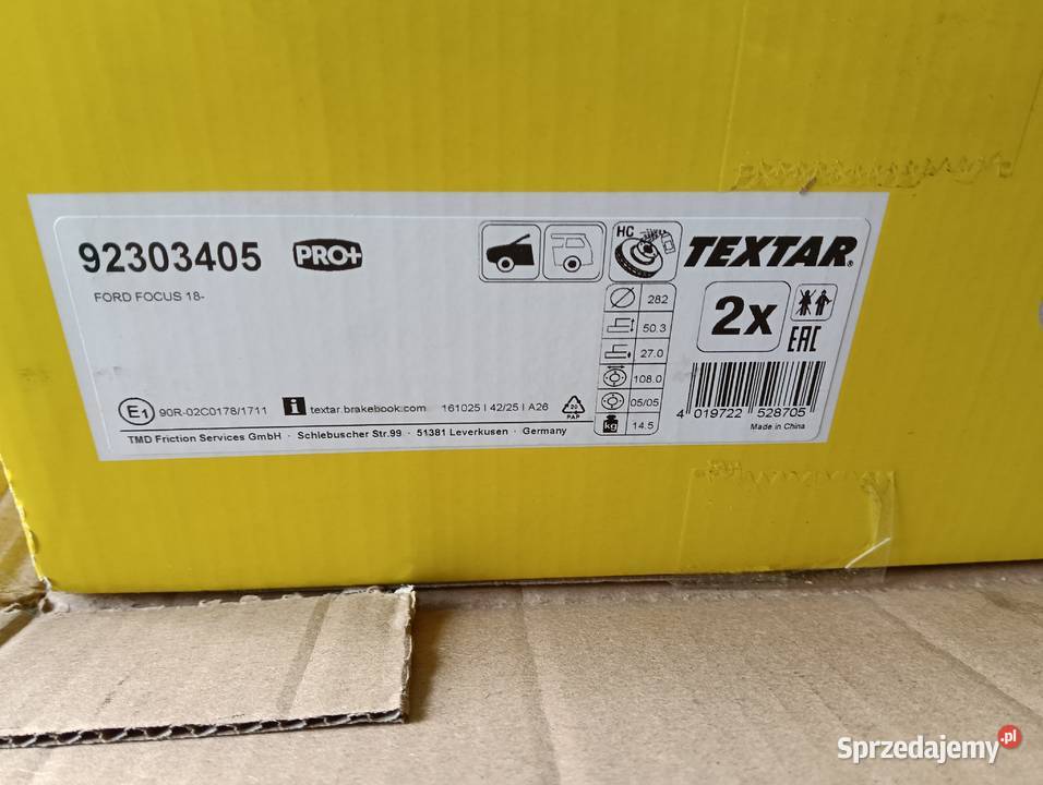 Tarcze hamulcowe przód Ford Focus mk4 śląskie Sosnowiec