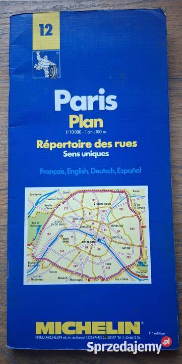 Paris Plan 110 000 12 Michelin wyd w 4 językach małopolskie Kraków