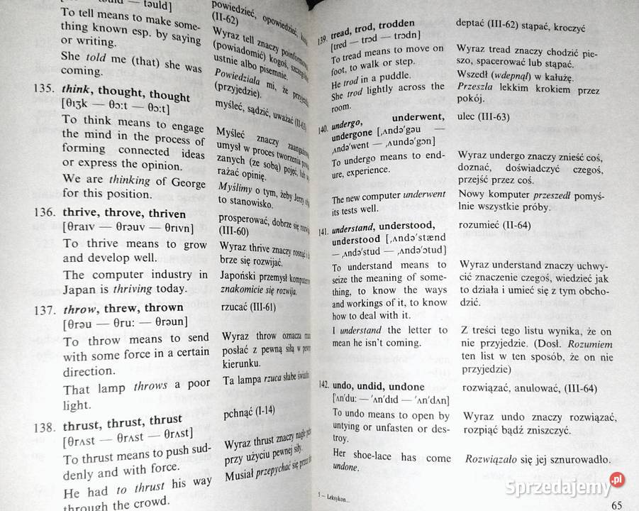 Leksykon angielskich czasowników nieregularnych Rok wydania 1991 Chełm