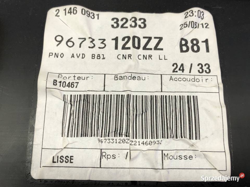 BOCZEK DRZWI PRAWY PRZÓD CITROEN DS5 Hatchback