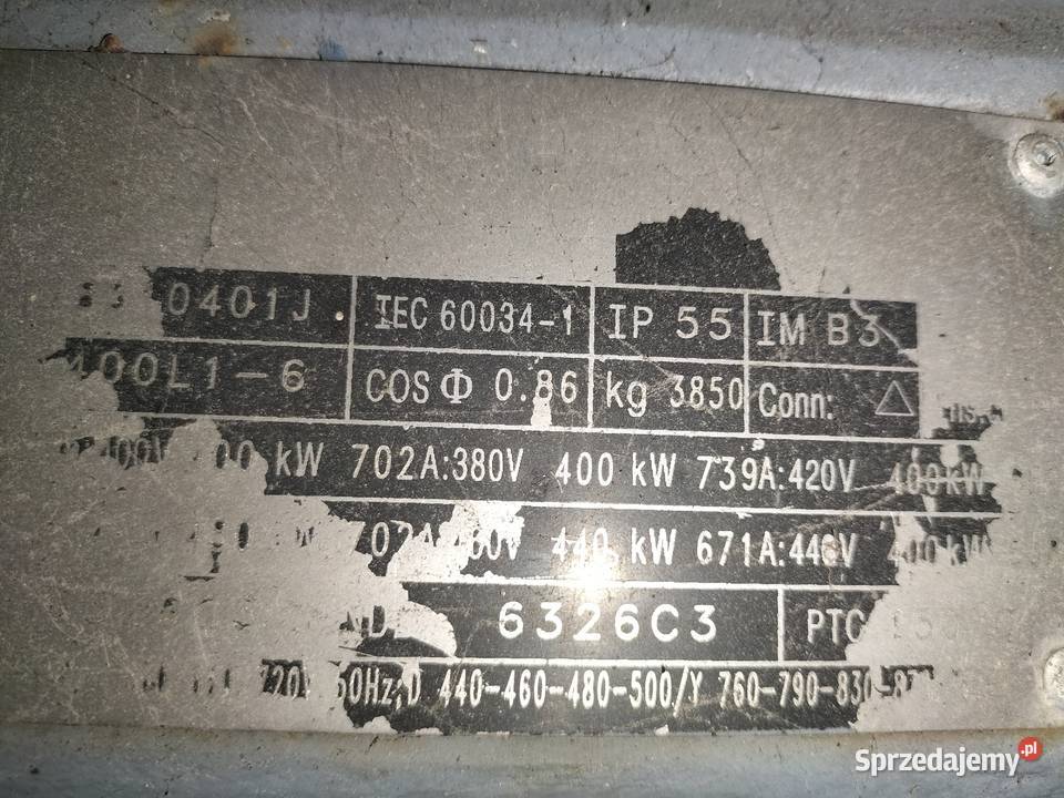 Silnik elektryczny 315kW 400kW 550kW 400V Biznes i Przemysł Toruń