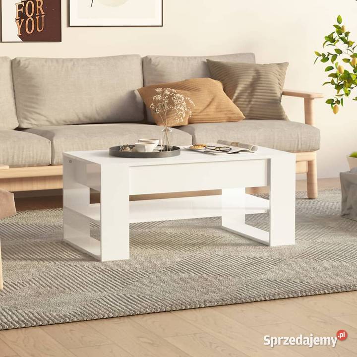 vidaXL Stolik kawowy biały o wysokim połysku Warszawa