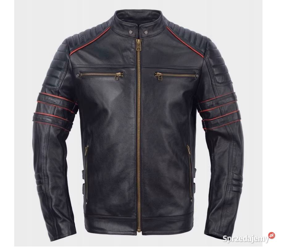 KURTKA MOTOCYKLOWA SKÓRZANA Z HAFTEM Sosnowiec sprzedam