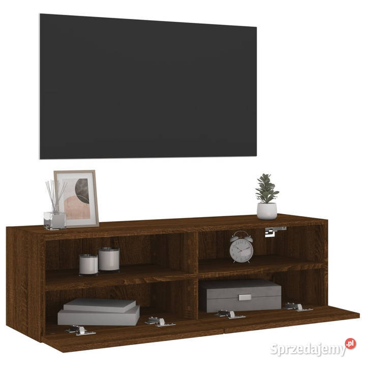 Ścienna szafka TV brązowy dąb 100x30x30 WM836894 Warszawa