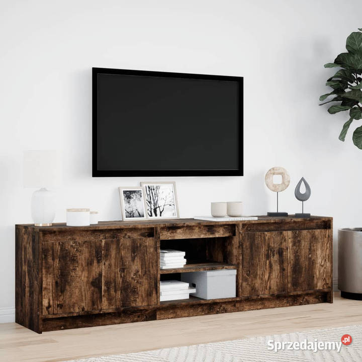 Szafka pod TV z LED przydymiony dąb 180x34x50 Warszawa